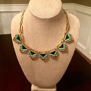Stella & Dot gold, turquoise, and navy necklace